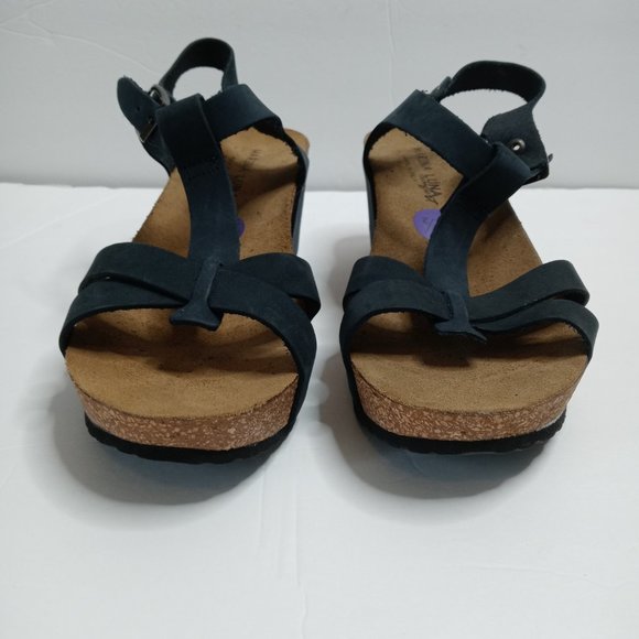 Marina Luna Shoes | Marina Luna Blue Comfort Tstrap Wedge Sandals | Poshmark